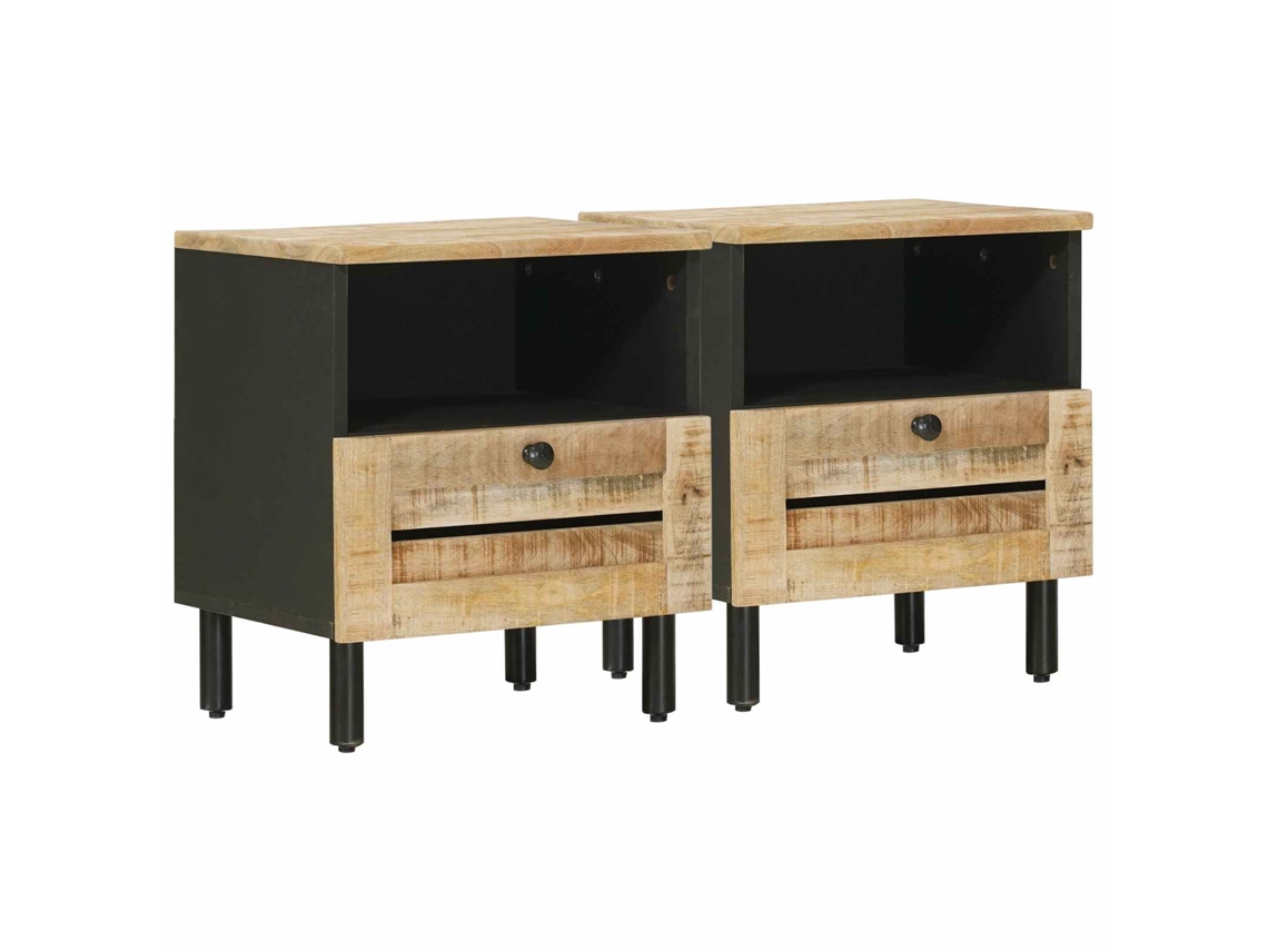 Maison Exclusive - Mesa-de-cabeceira 2 Unid. Natural 40 X 33 X 46 Cm