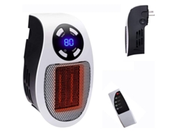 Aquecedor Elétrico De 500w Com Termostato Ajustável, Timer E Display Led, Compacto Para Escritório E Dormitório