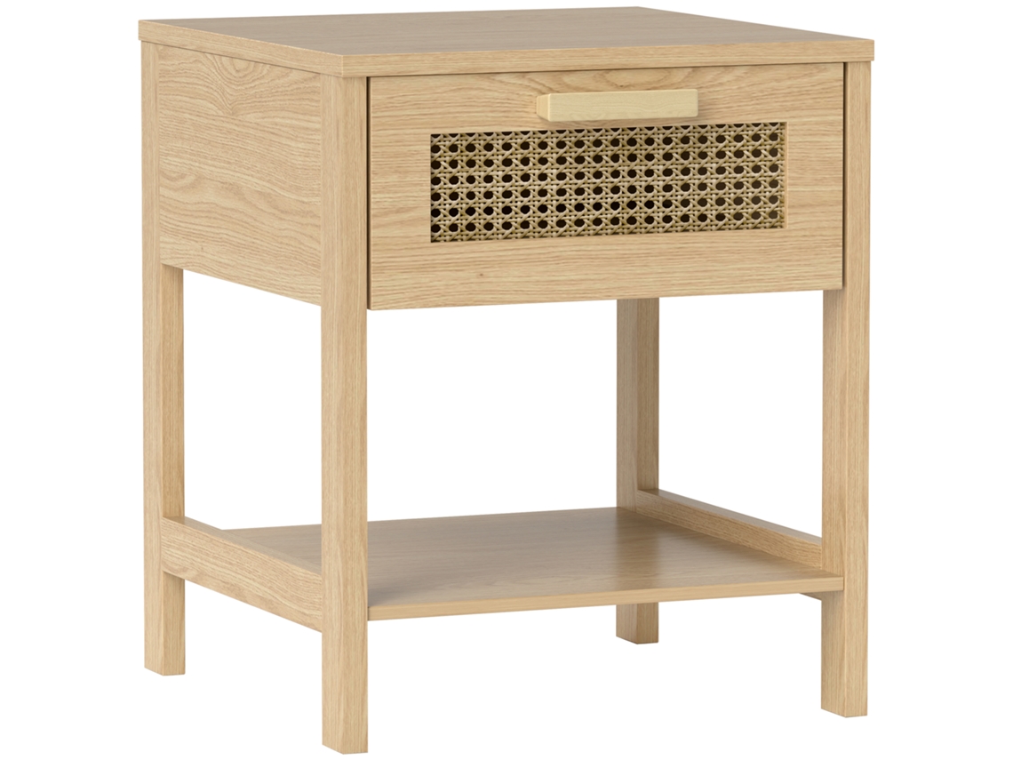 Mesa Cabeceira Rattan 1 Gaveta Natural 40x40x48,4cm