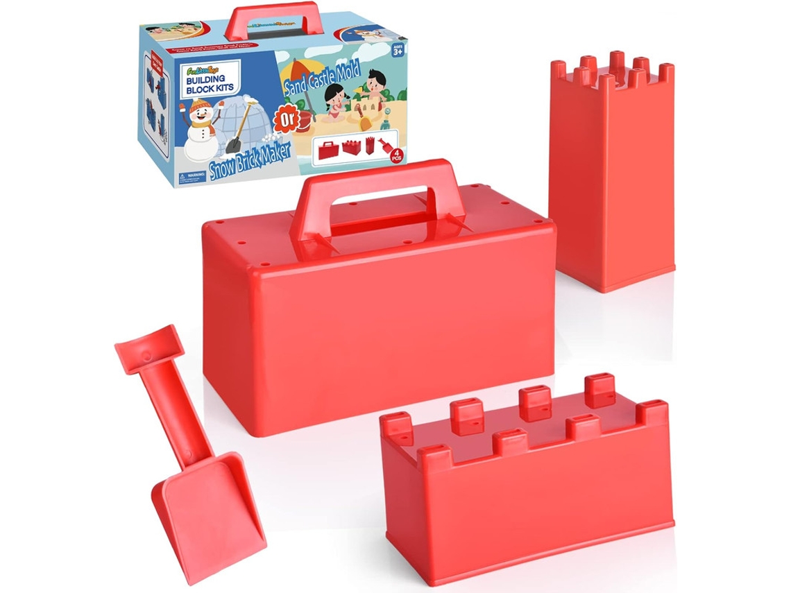 Conjunto Castelo De Areia E Neve 4 Em 1 - Para Verão Inverno Com Moldes Pá Brinquedo Praia -aquaforge