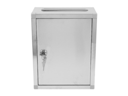 Caixa de Segurança Grande para Coleta, Doações, Urnas Eletrônicas e Correspondências, Prata 27x21cm BRILVIBERA