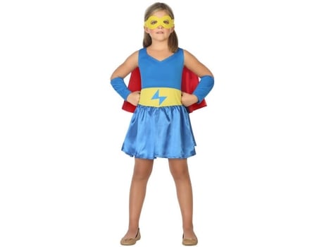 Fato de Menina DISFRAZZES Super-Heroína Azul (Tam: 7 a 9 anos)