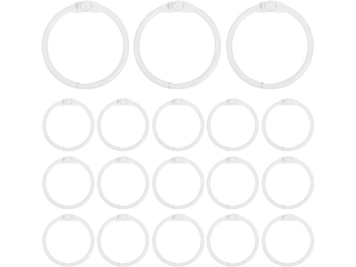 Kit Fazer Aneis DIY Folhas Soltas, 80 peças redondas de metal branco