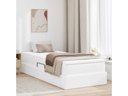 Vidaxl Cama Com Arrumação E Colchão Com Colchão Branco 100 X 200 Cm