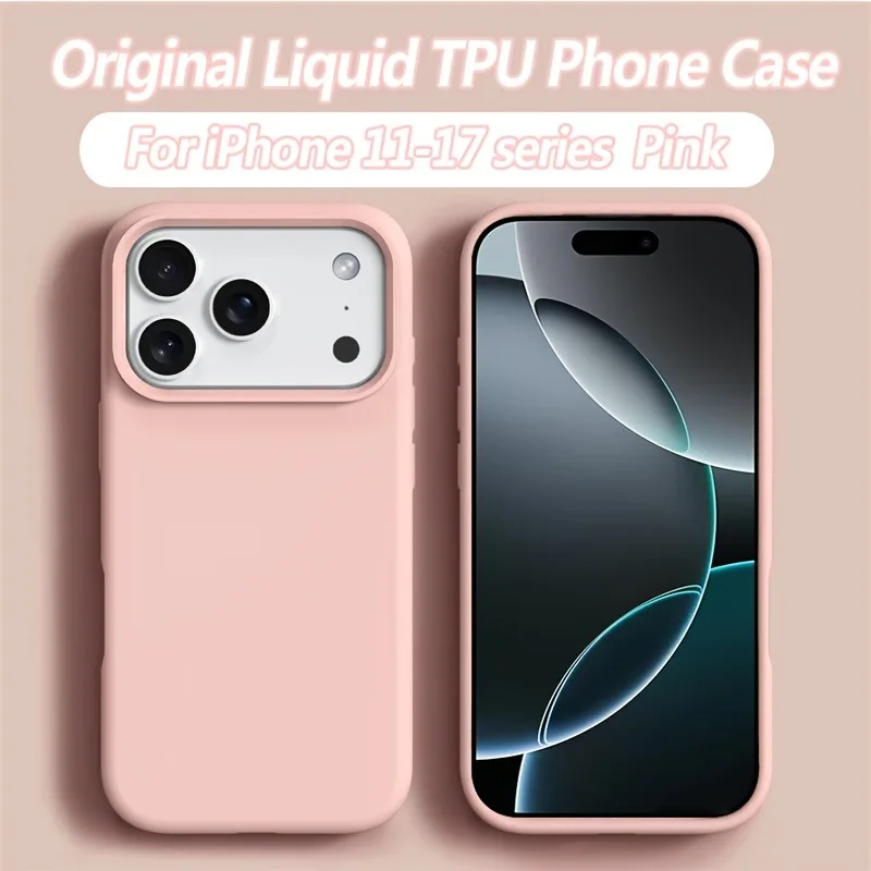 Capa De Silicone Líquido À Prova De Choque Para Iphone (iphone 16 Rosa), Capa Protetora Macia.