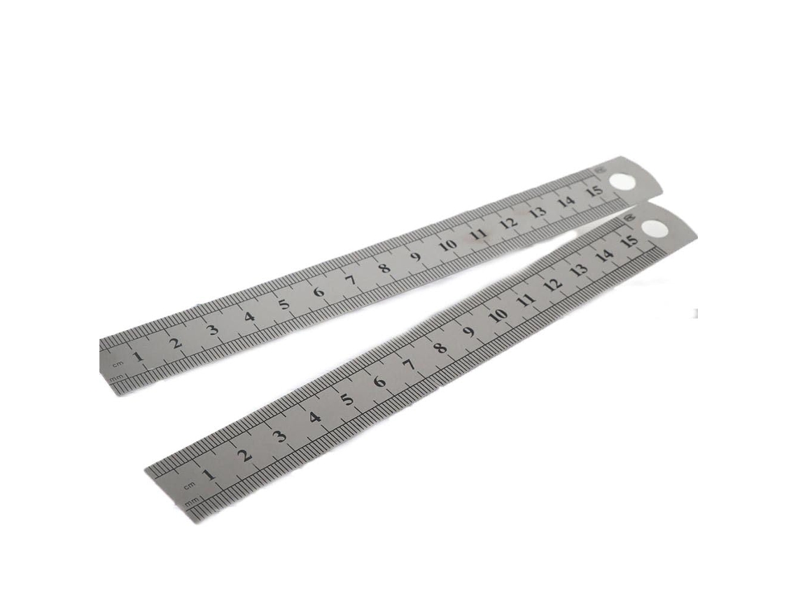 Régua Reta, 2 Unidades, 15cm, 6 Polegadas, Aço Inoxidável, Ferramentas De Desenho Dupla Face, Ferramentas De Desenho