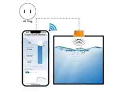 Sensor De Nível De Água Ultrassônico Inteligente Tuya Smart Wifi 25-26 Com Alertas Em Tempo Real E Controle Por Aplicativo Para Ios E Android.