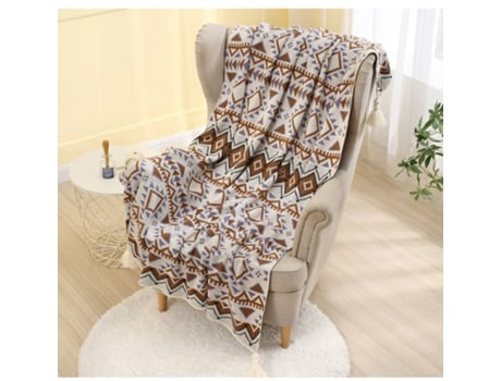 Manta De Tricã´ Preta E Branca, Medindo 125x178cm, Macia, Confortã¡vel E Durã¡vel, Ideal Para Sofã¡, Poltrona, Descanso E Cochilo.