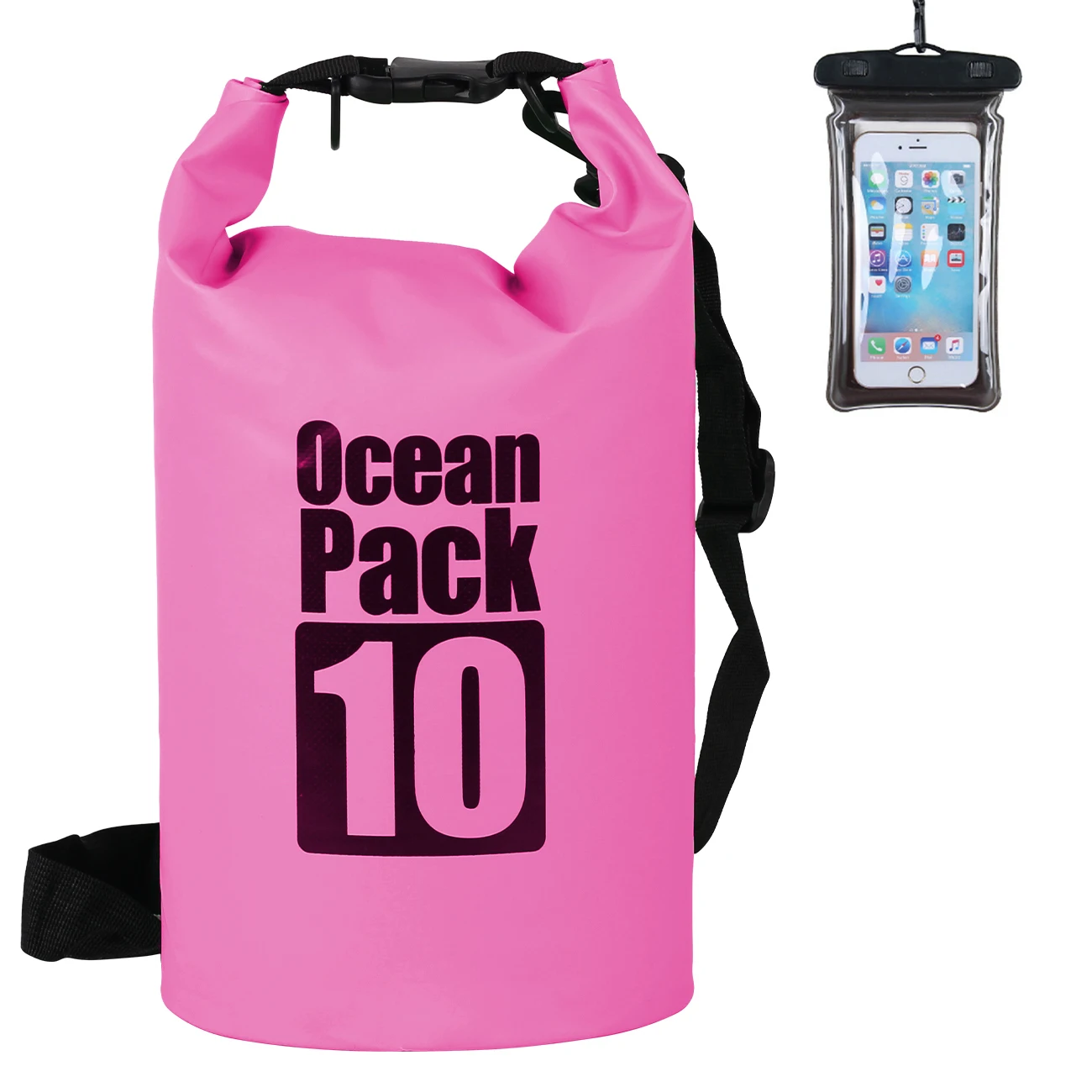 (rosa, 10l) Bolsa De Armazenamento Externa Impermeável Em Pvc, Adequada Para Caiaque, Rafting, Camping Na Praia, Caminhadas, Etc.