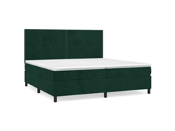 Cama com Molas/colchão 200x200 Cm Veludo Verde escuro MAISON EXCLUSIVE