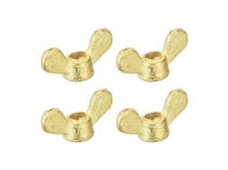 Porcas borboleta M5 de latão, preenchidas manualmente, 4 peças para fixação rápida.
