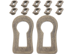 Conjunto De 12 Peças Placas Decorativas Ovais Em Formato Fechadura Para Gavetas E Portas Armários, Na Cor Marrom Claro