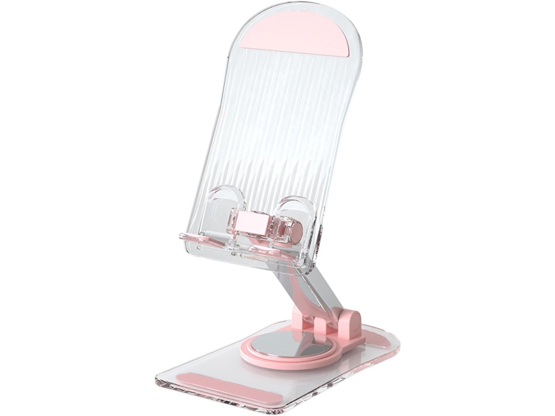 Suporte Multifuncional Para Celular E Tablet, Com Rotação De 360 Graus E Design Transparente Para Mesa.