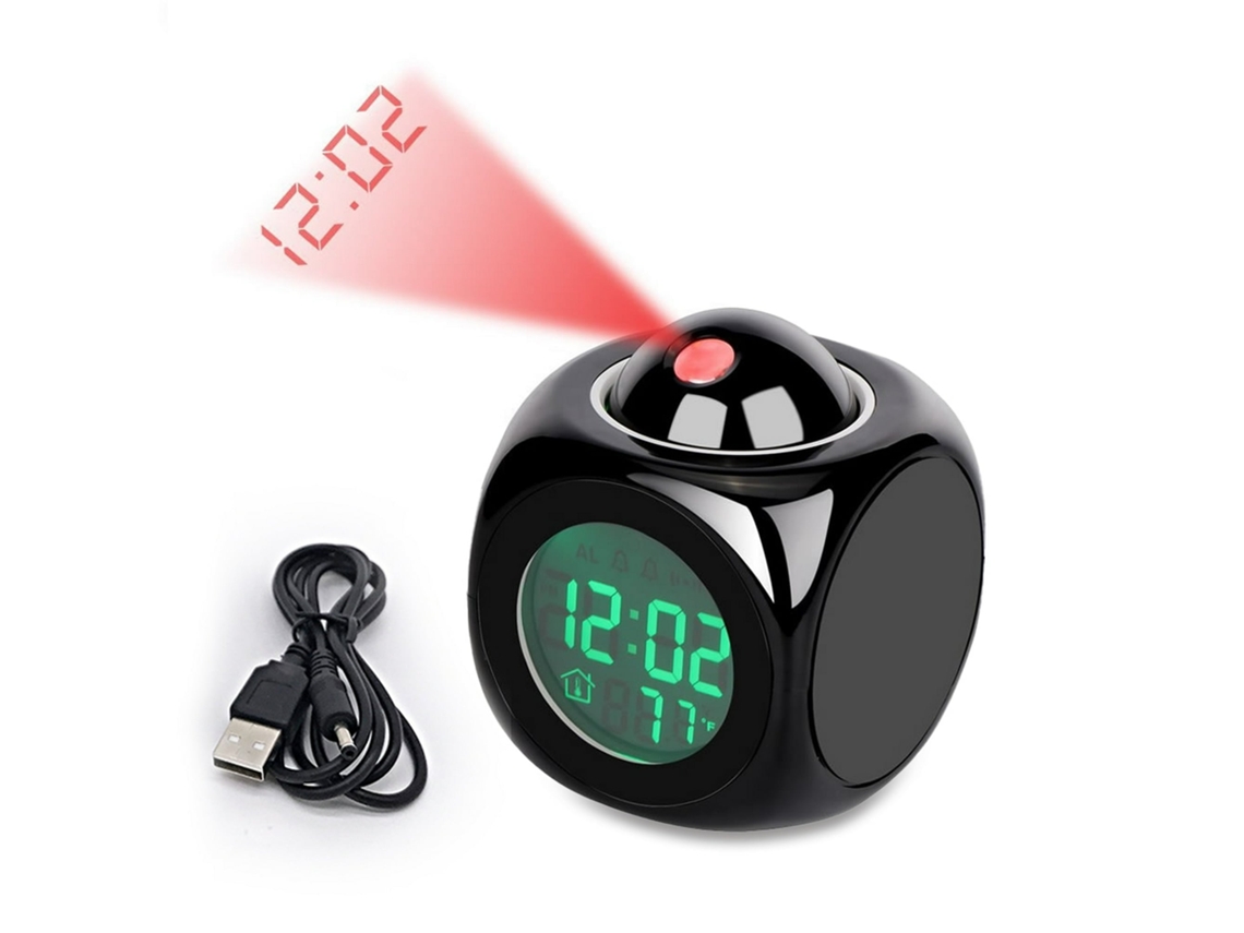 Relógio Digital com Projeção, Temperatura e Hora, BRILVIBERA