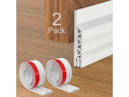 Funda Inferior de Porta Adhesiva 2m x 50mm Branca, Aislante de Goma para Bloquear Ruído, Vento e Insetos | S/MARCA