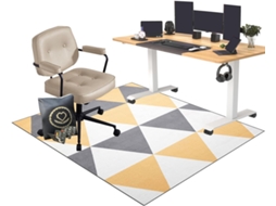 Tapete Protetor Piso Cadeira Antiderrapante 70 X 120 Cm Parquet Madeira Escritório, Rodízios,