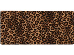 Mousepad para Computador de Grande Formato com Estampa Leopardo Marrom, Base Borracha Antiderrapante, 40 X 90