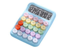 Calculadora Mecânica Com Teclado Colorido Para Lar, Escola E Escritório - Azul Céu