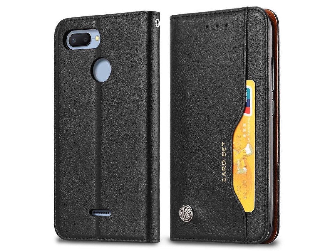 Capa De Couro Com Textura De Pele Amassada, Estilo Flip Horizontal, Para Xiaomi Redmi 6/6a, Com Porta-retratos, Suporte Para Fotos, Compartimentos Par