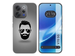 Capa Tumundosmartphone De Silicone Para Vivo V70 5g Com Estampa De Barba Em Desenho Animado