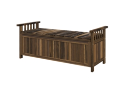 Banco Jardim Armazenamento. Carbonizado 128,5x52x53,5cm, 2l, Braços,