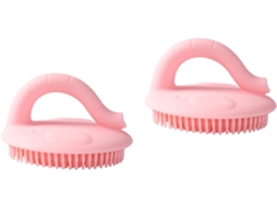 Conjunto De 2 Escovas Banho Silicone Vicasky Para Meninos E Meninas, Escova Portátil Macia E Flexível Para Bebês, Rosa