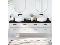 Vidaxl Bancada P/ Wc 200x60x(2-6)cm Madeira Tratada Maciça Castanho
