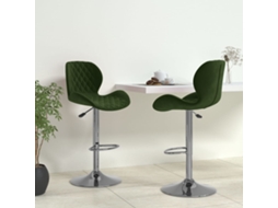 Vidaxl Bancos De Bar 2 Pcs Veludo Verde-escuro