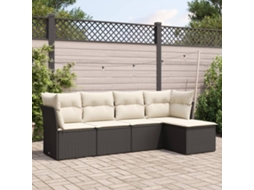 Conjunto de 5 Móveis de Jardim com Sofás e Almofadões