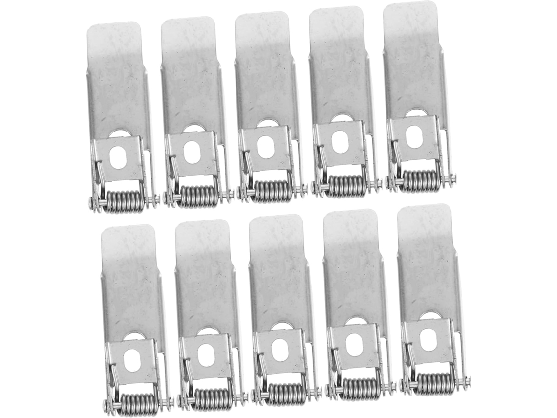 Conjunto Com 10 Presilhas De Mola Para Fixação Estável E Compatibilidade Ideal, Cor Prata, Pacote Com 10 Unidades.