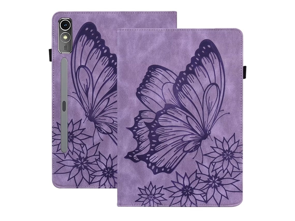 Capa Para Tablet Lurelia, Para Samsung Galaxy Tab S8 Ultra/s9 Ultra Porta Cartão Borboleta Em Relevo Fosco, Roxo, Dobrável Com Suporte