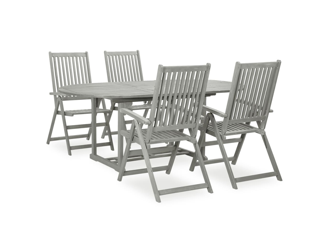 Garden Dining Set, Garden Dining Sets Vidaxl Cinzeto Madeira De Acácia (n/a)