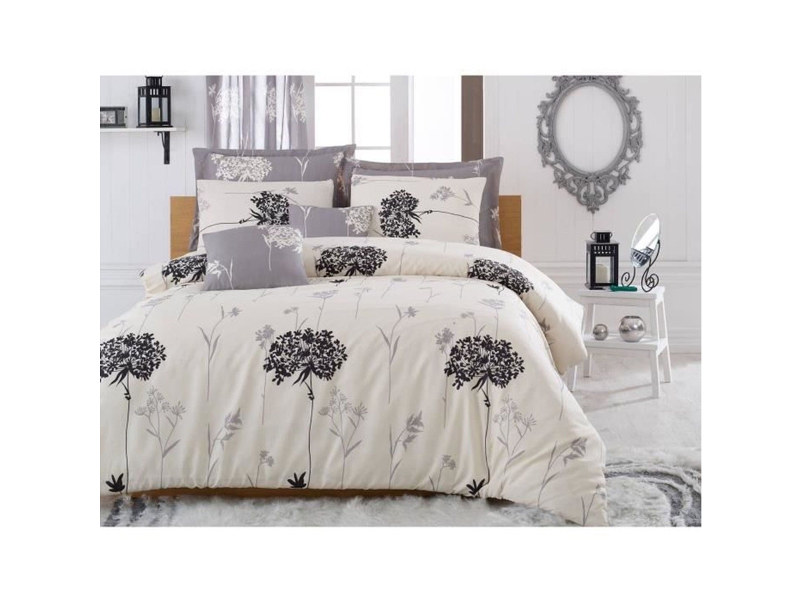 Conjunto de cama - Capa de edredom 220 x 240 cm + 2 fronhas 60 x 60 cm, 65% algodão - Bege