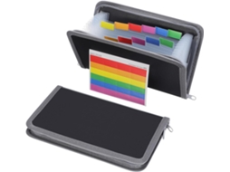 Organizador de Recibos Aboofan Sanfonado, com Zíper, Pasta Arquivística, 13 Sacos Transparentes, Ideal para