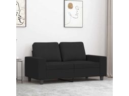 Vidaxl Sofá De 2 Lugares Tecido 120 Cm Preto