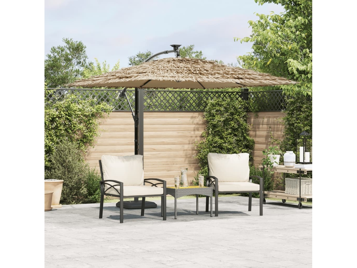 Protetor solar de jardim com poste de pedra 246x246x230 cm castanho Dkd Home Decor