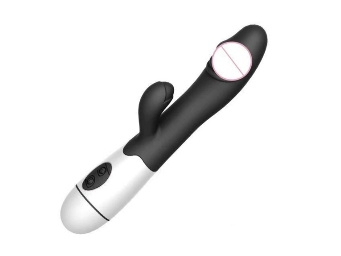 Vibrador Rabbit Recarregável De 30 Velocidades, Clitóris, Ponto G, Brinquedo Sexual Feminino - Preto