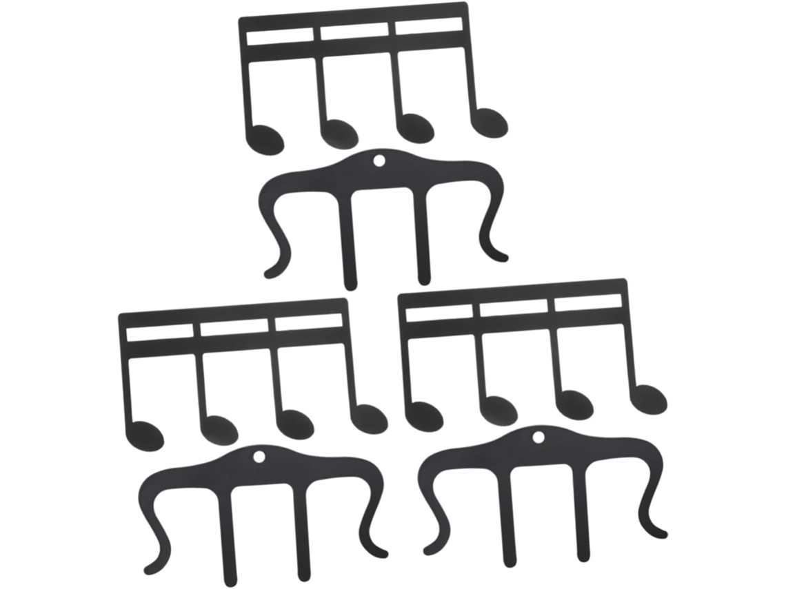 Conjunto Ibasenice com 6 prendedores de metal para partituras, para piano e guitarra.