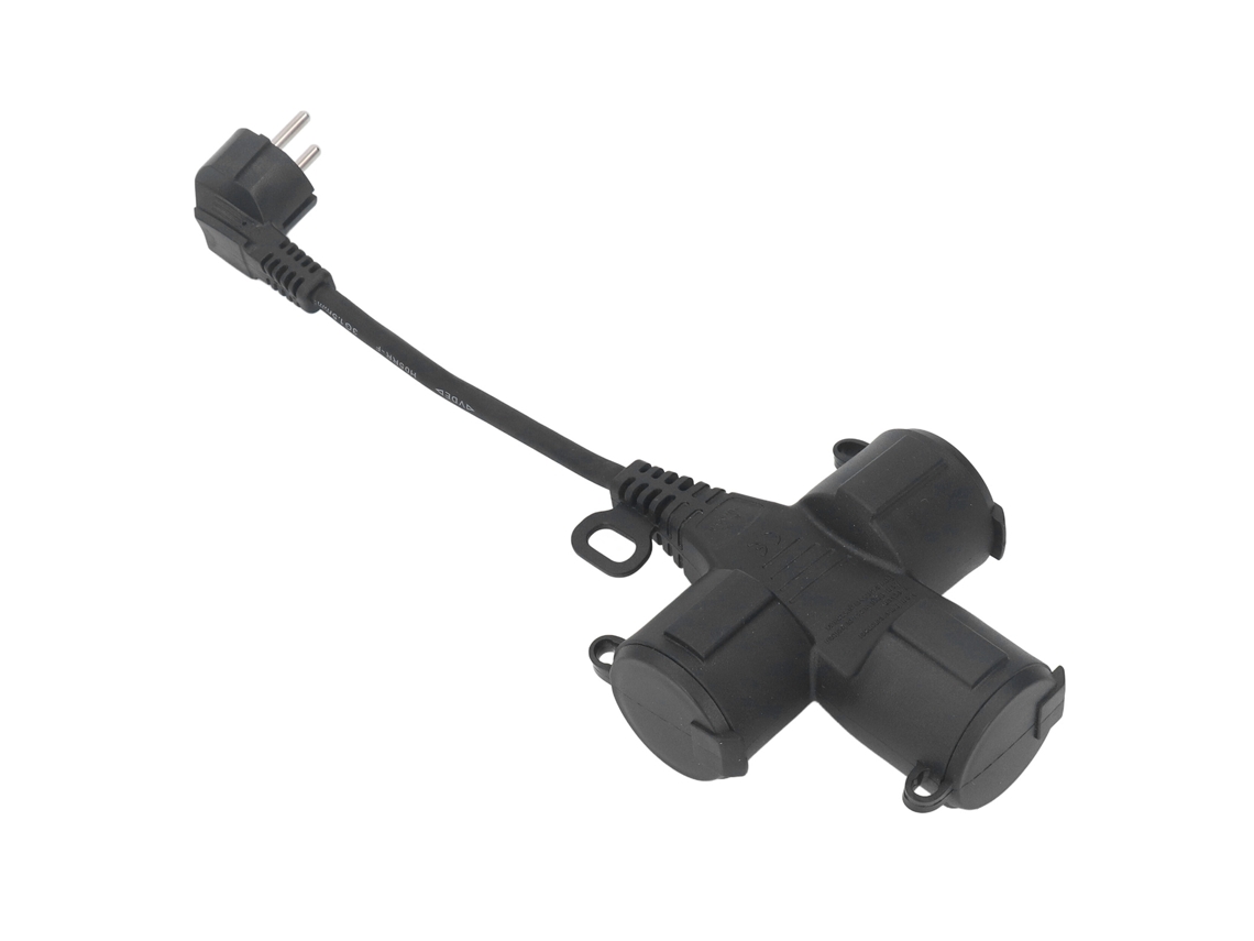 Laxiscreed Socket Splitter 3 Vias Ip44 À Prova De Água, 16a Para Uso Externo Segura E Confiável