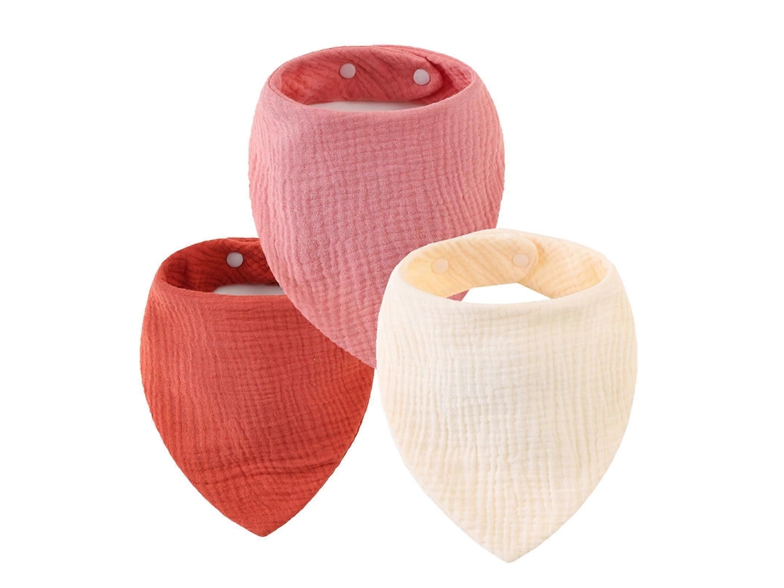 Conjunto De 3 Babadores Bandana Para Bebê, Macios E Com Estampas Variadas, Para Recém-nascidos, Com 3 Camadas, Para Meninos E Meninas.