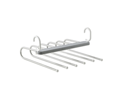 Rack de calças dobrável 6 camadas multifuncional aço inoxidável organizador de armário cinza | S/MARCA