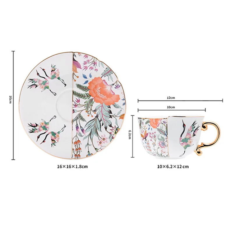 Caneca de Café de Cerâmica de Luxo Europeia com Borda Dourada , Estilo Retrô para Escritório. MDUG (estilo E, 270 Ml)