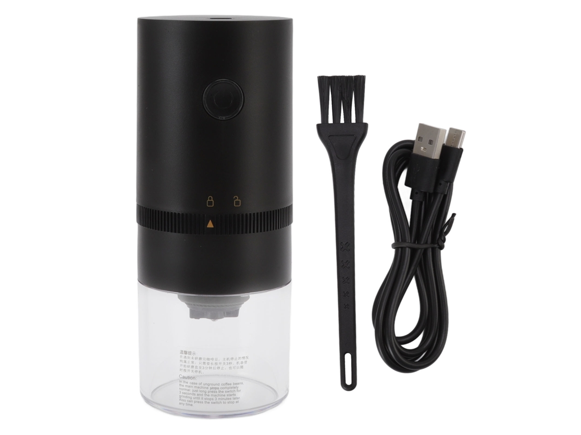 Moedor De Pimenta Elétrico Usb Recarregável Ajustável De Grossura Automática Moedor De Especiarias Preto Brilvibera