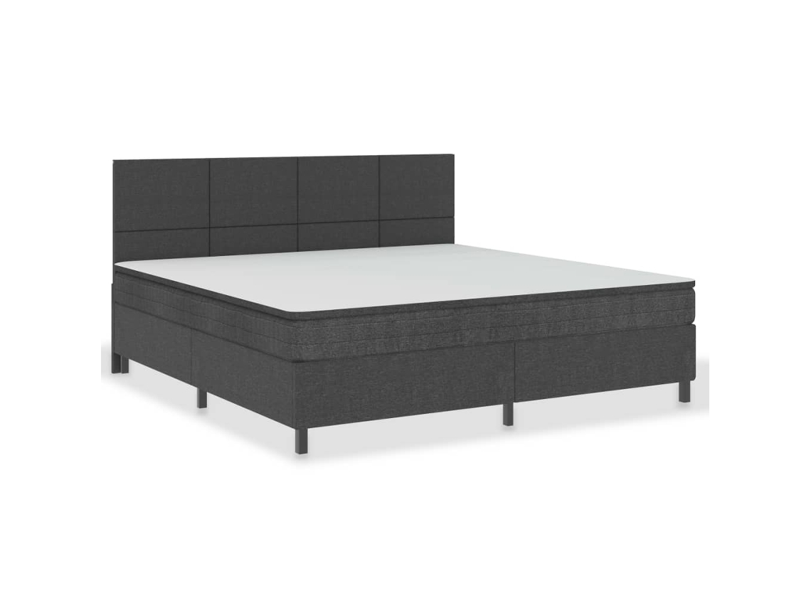 Cama Boxspring 200x200 Cm Tecido Cinzento escuro MAISON EXCLUSIVE