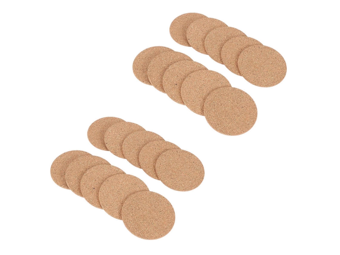 Lurelia Porta-copos 20 Un Cortiça 5mm De Espessura, 90mm Absorvente Reutilizável