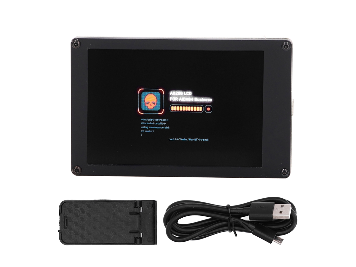 Monitor LCD IPS de 3.5 polegadas com cabo USB para Raspberry Pi, suporte compacto com S/MARCA