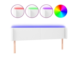 Cabeceira de Cama MAISON EXCLUSIVE com LED couro artificial 183x16x78/88 cm branco