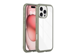 Capa Protetora Transparente De Tpu Pc Tkdaddy Para Iphone 16 Pro, Verde-exército