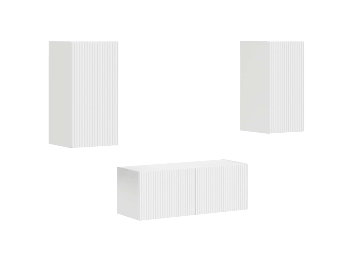 Conjunto Móvel TV 2 Peças Branco Madeira Processada MAISON EXCLUSIVE