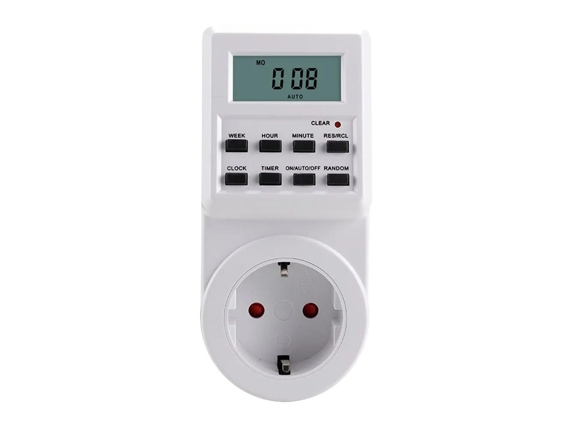 Temporizador Eletrônico com Interruptor, Ciclo de 12/24h, Plugue UE/EUA AQUAFORGE